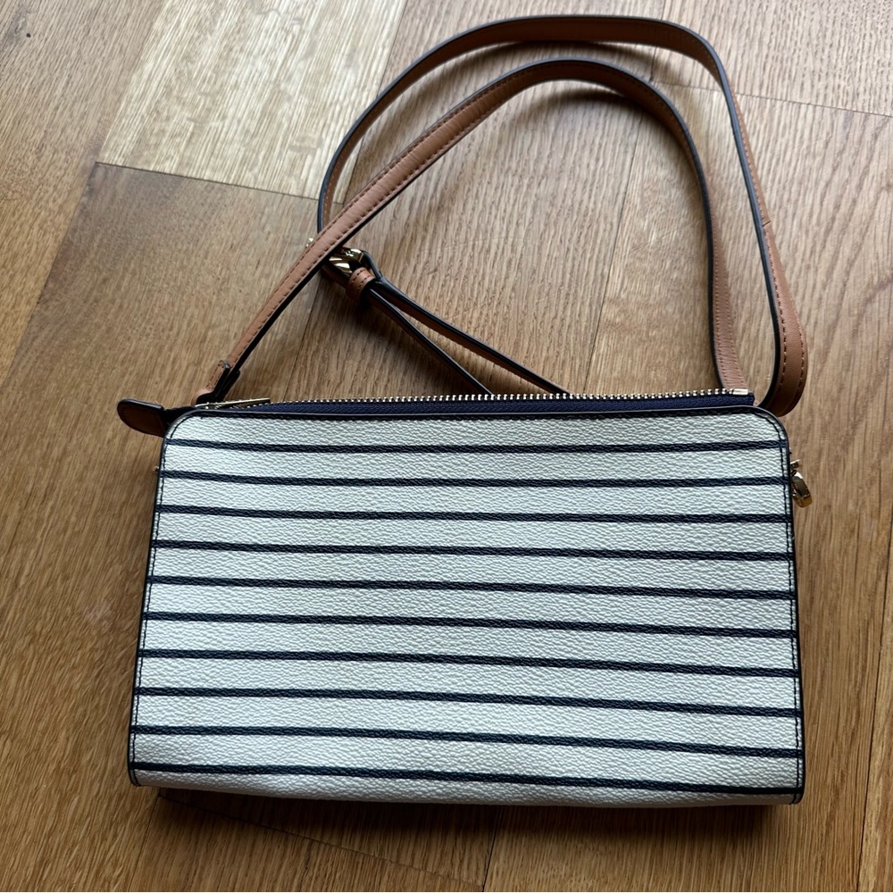 Tory Burch Robinson Printed Cross Body Bag, Navy Fleet Stripe - Picture 3 of 12